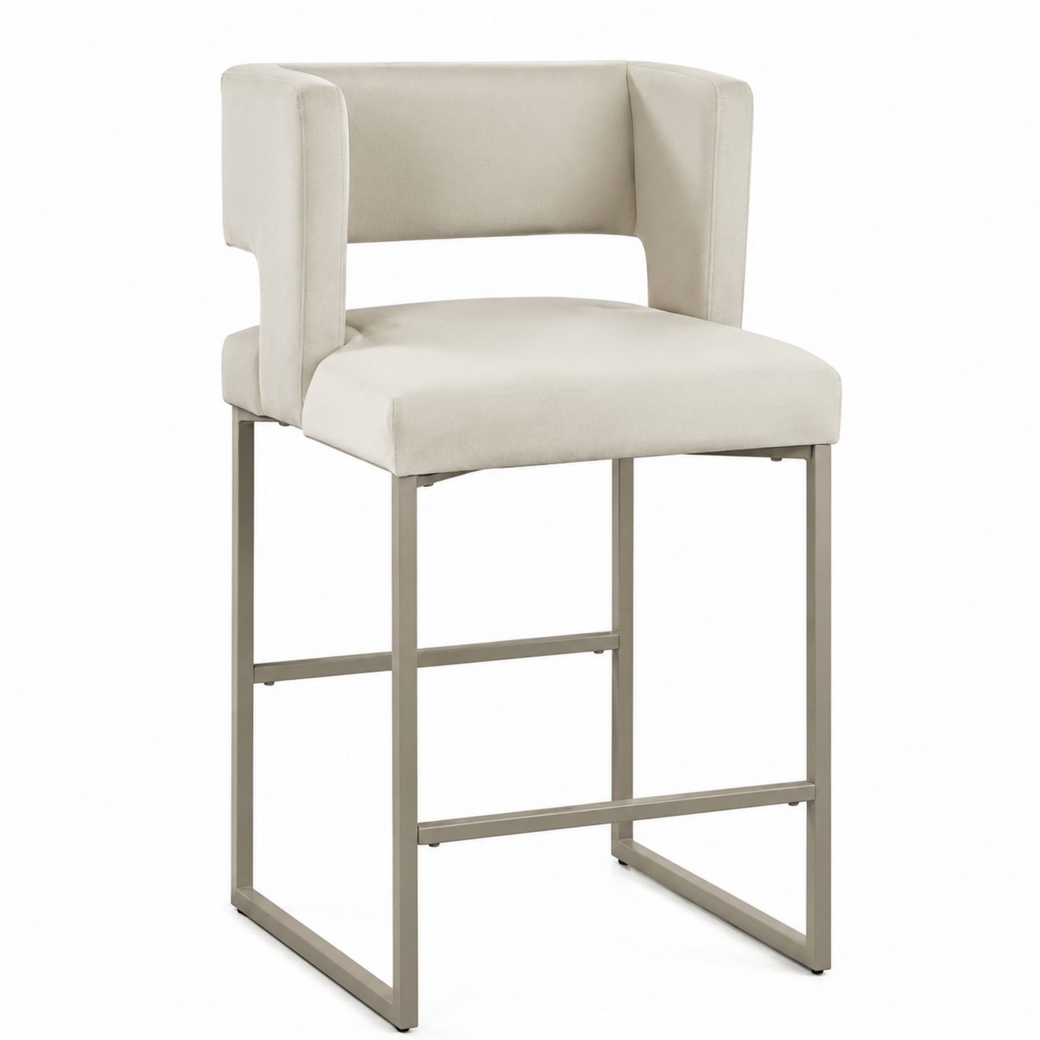 Barhocker mit Rückenlehne Metallstruktur Creme 100cm