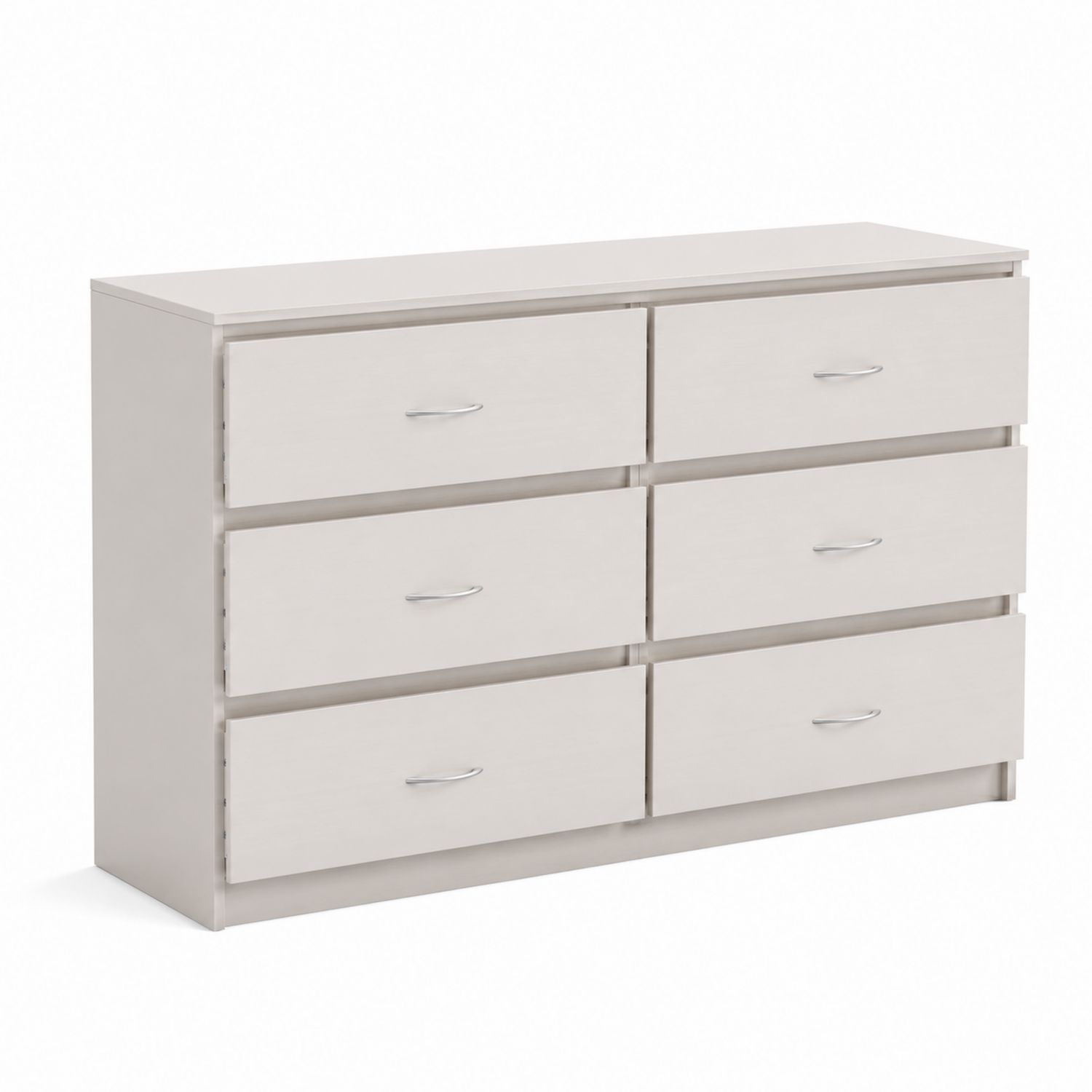 Weiße MDF-Kommode mit 6 Schubladen, 120 cm x 75 cm x 40 cm