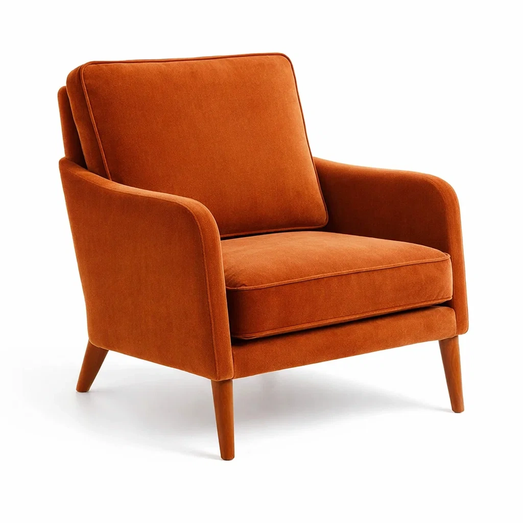 Sillón de Terciopelo Naranja 75x80x85 cm-NOV ARQEL
