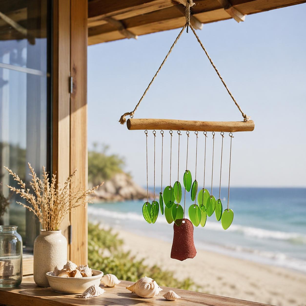 Carillon éolien en verre décoratif, attrape‑soleil pour fenêtre, suspension artisanale pour intérieur lumineux