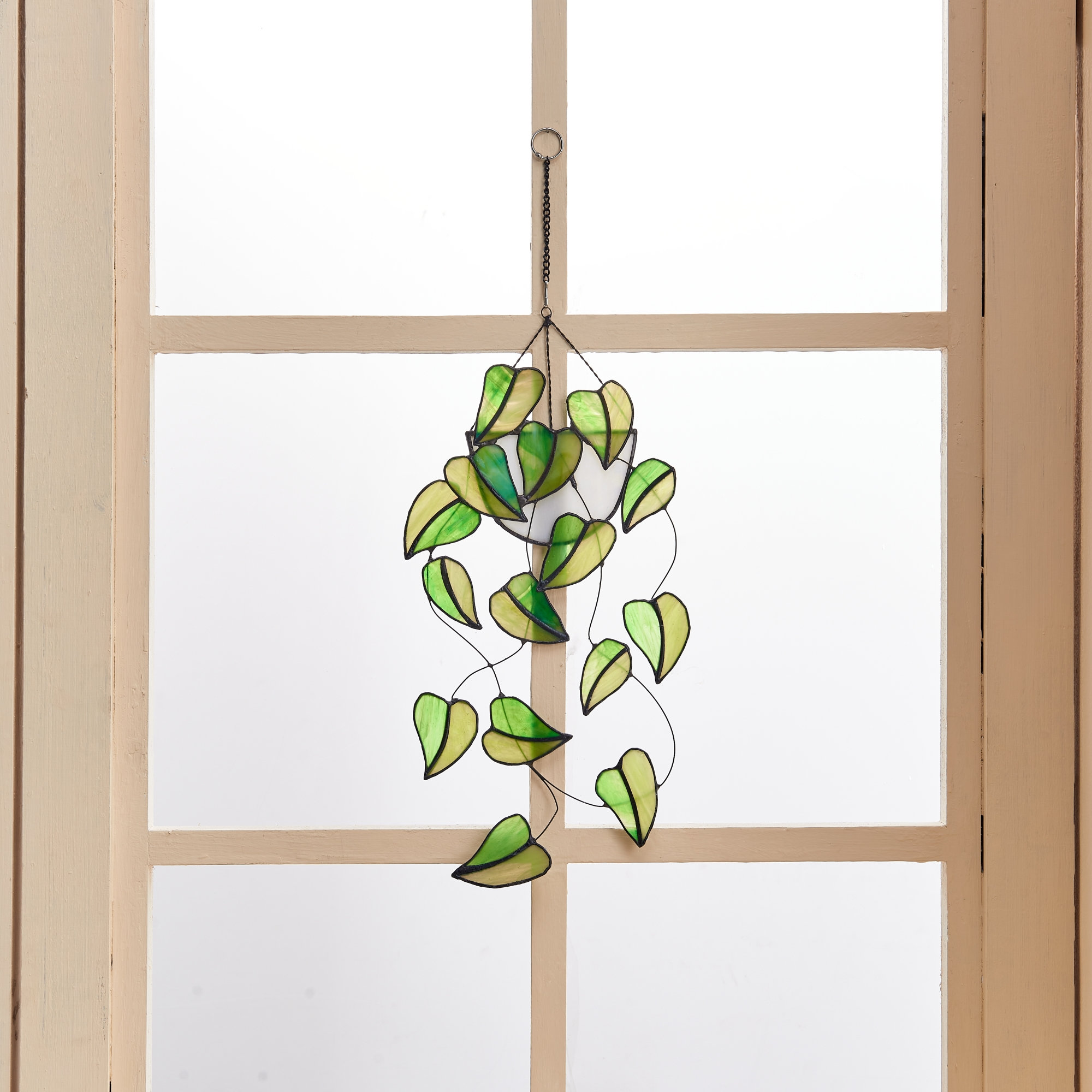 Décoration en vitrail pour plantes suspendues, attrape‑soleil bohème pour intérieur