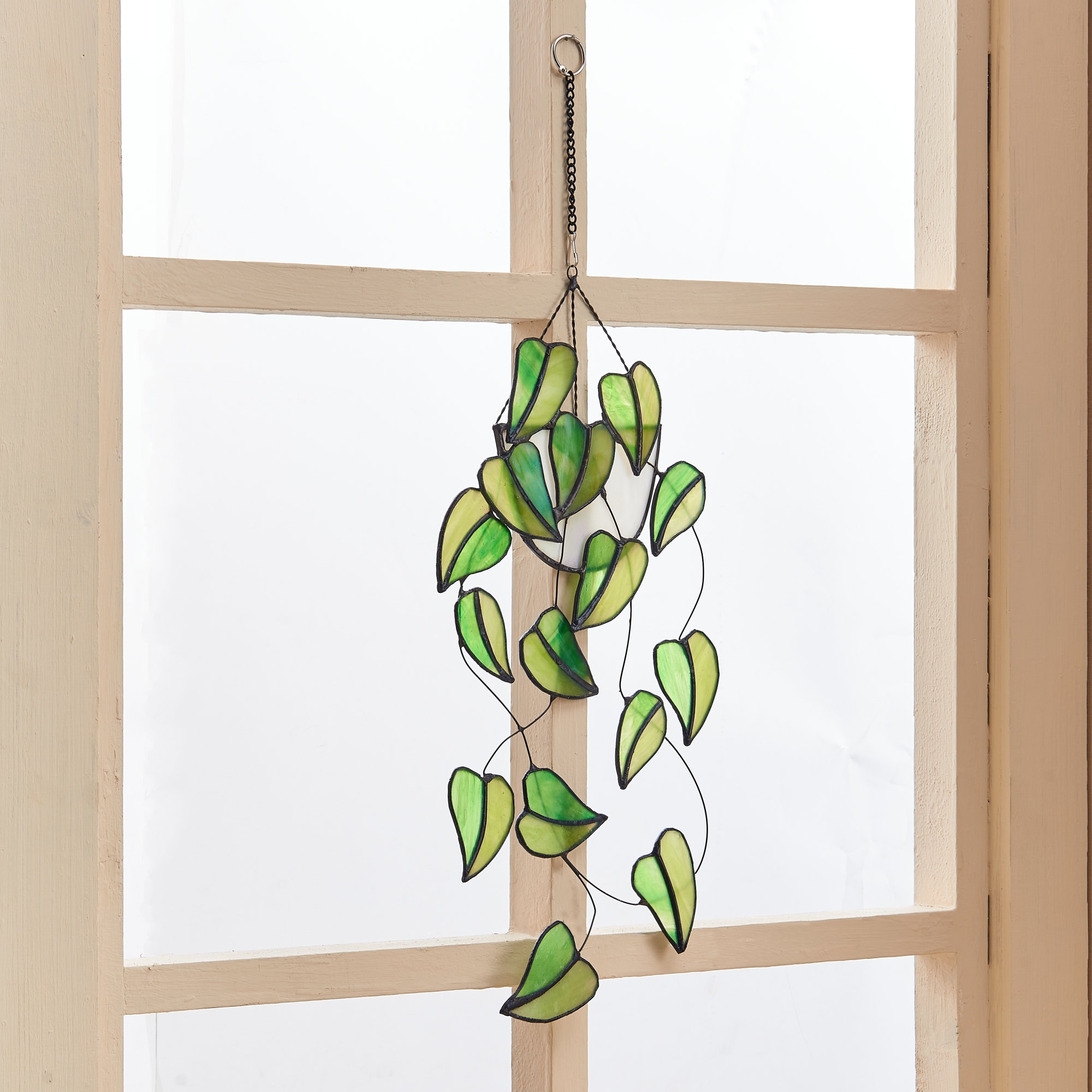 Décoration en vitrail pour plantes suspendues, attrape‑soleil bohème pour intérieur