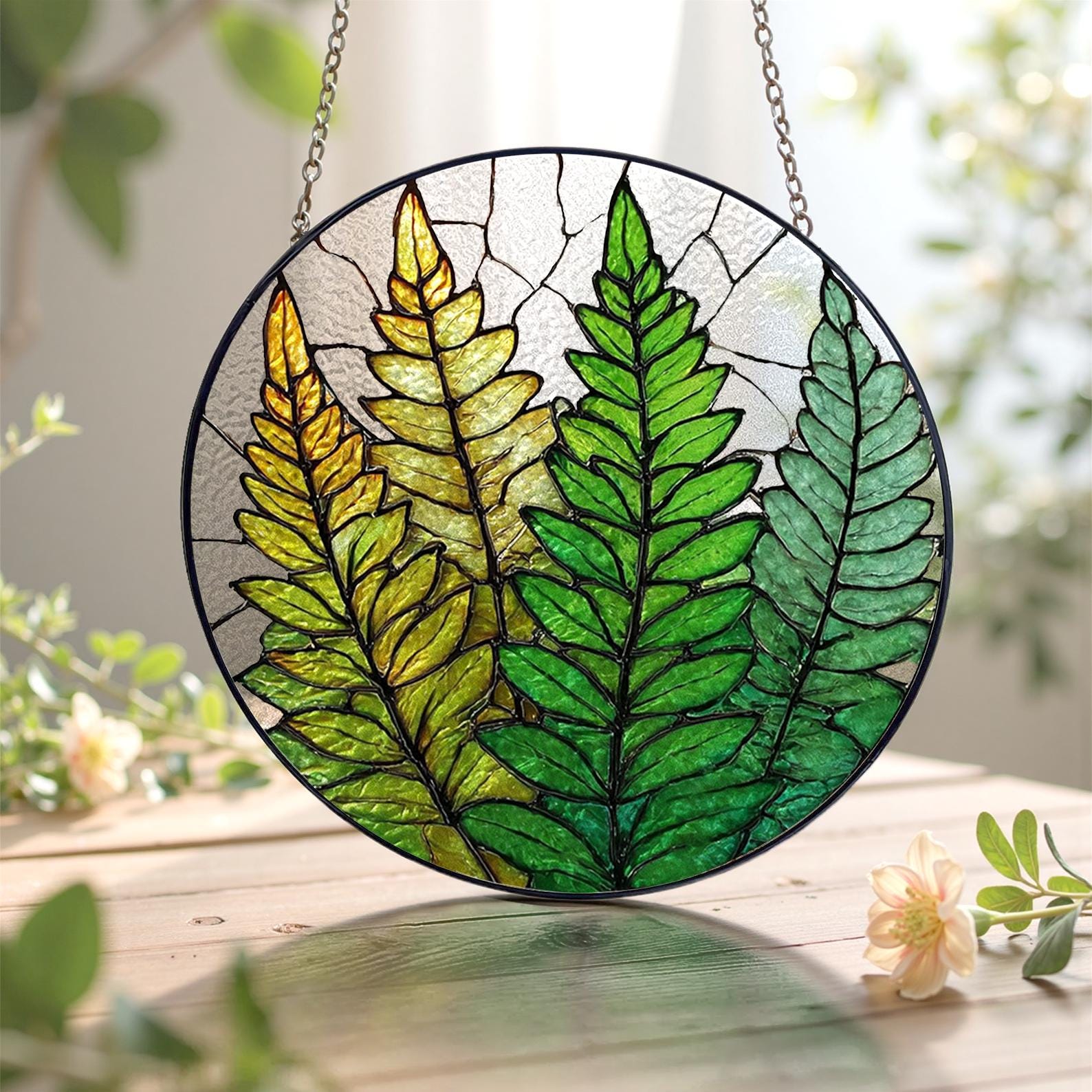 Attrape Lumiere en Texture de Fougere, une Piece Decorative Absorbant la Lumiere, un Cadeau pour les Amateurs de Plantes