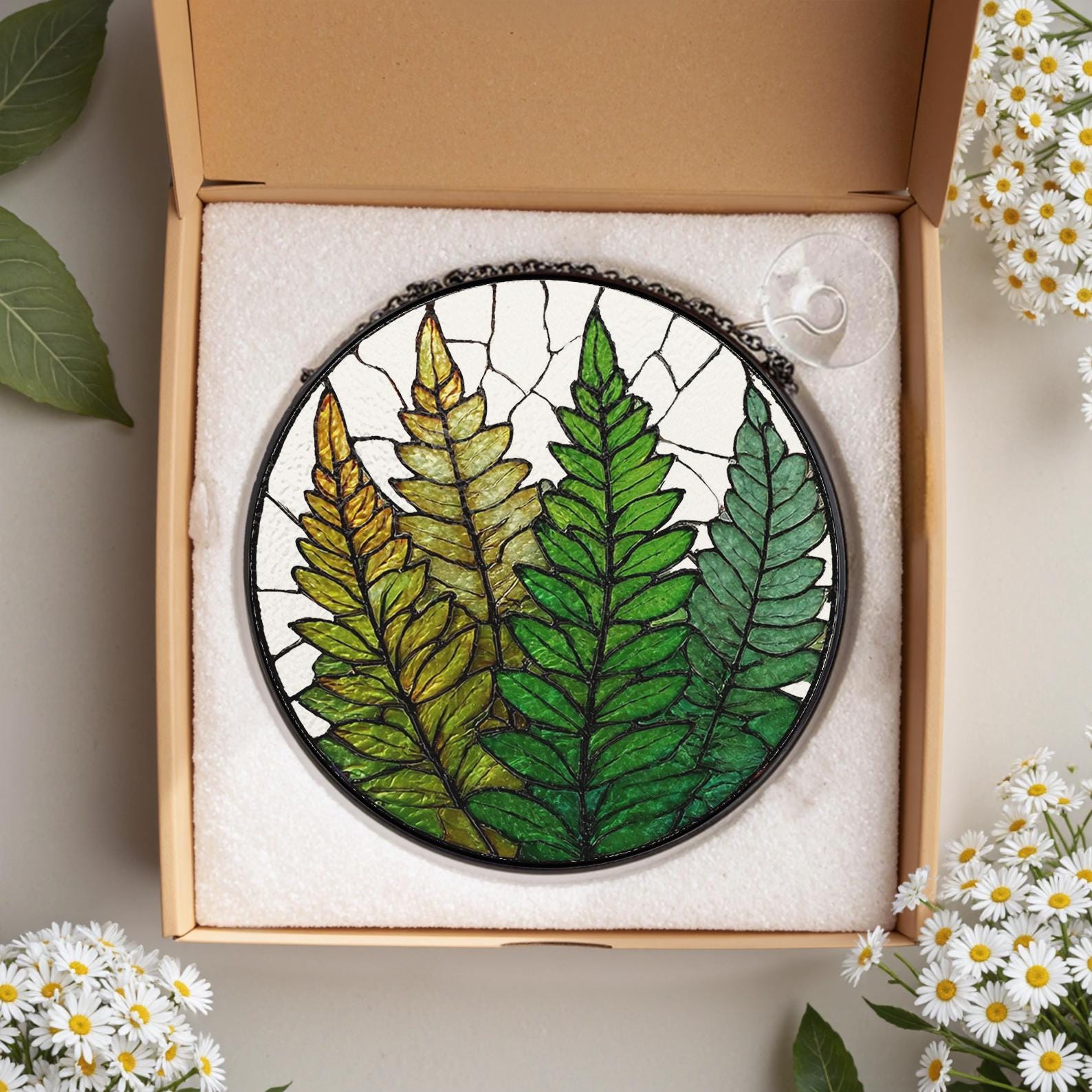 Attrape Lumiere en Texture de Fougere, une Piece Decorative Absorbant la Lumiere, un Cadeau pour les Amateurs de Plantes