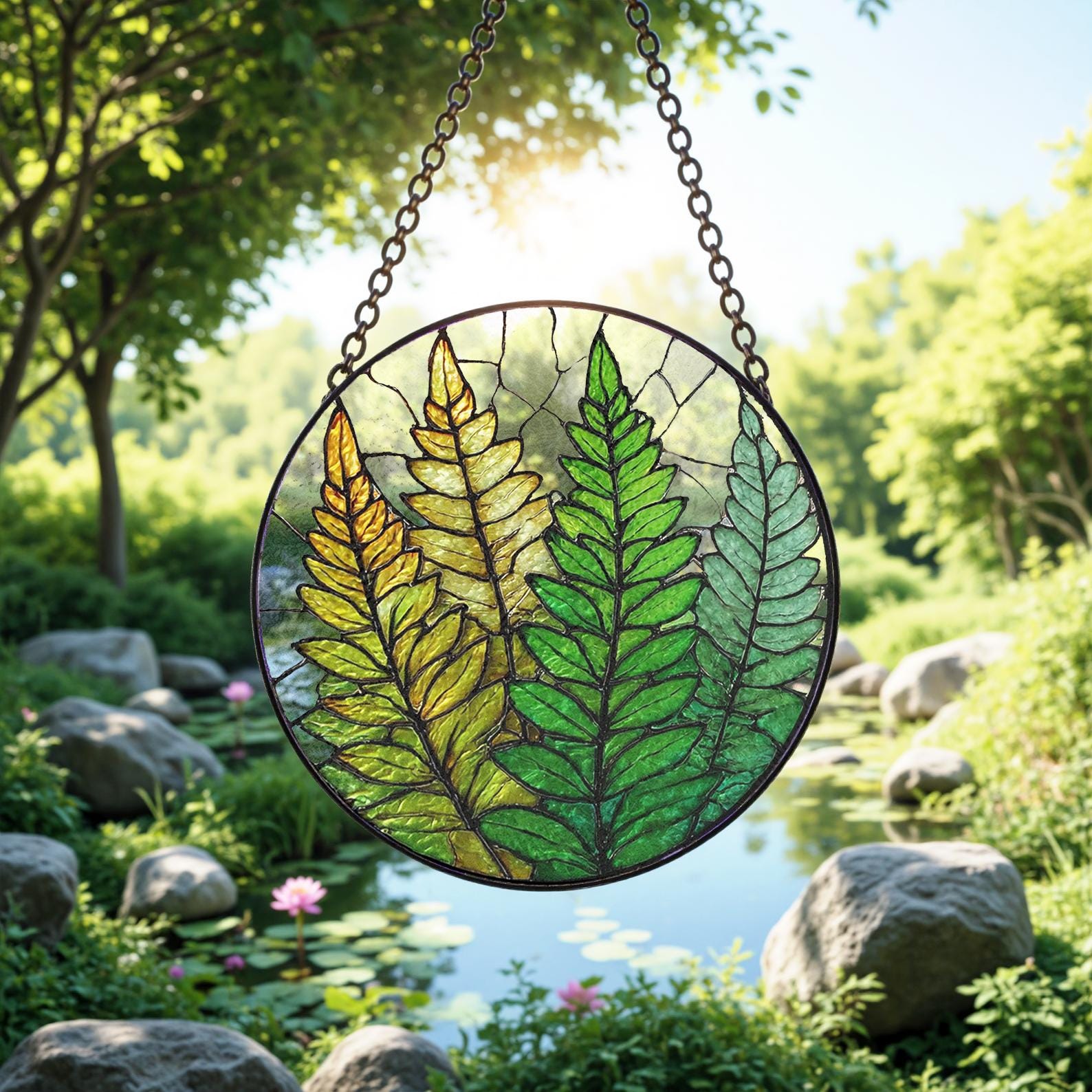 Attrape Lumiere en Texture de Fougere, une Piece Decorative Absorbant la Lumiere, un Cadeau pour les Amateurs de Plantes