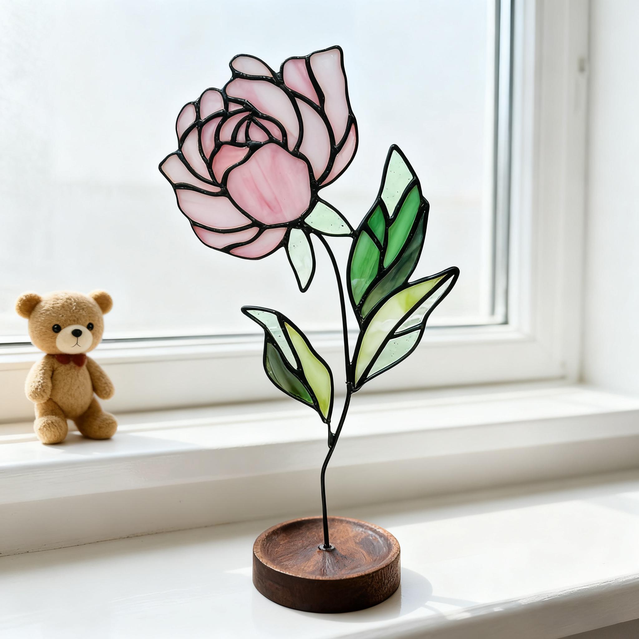 Vitraux à motifs floraux, décorations murales d'intérieur et idées de cadeaux.
