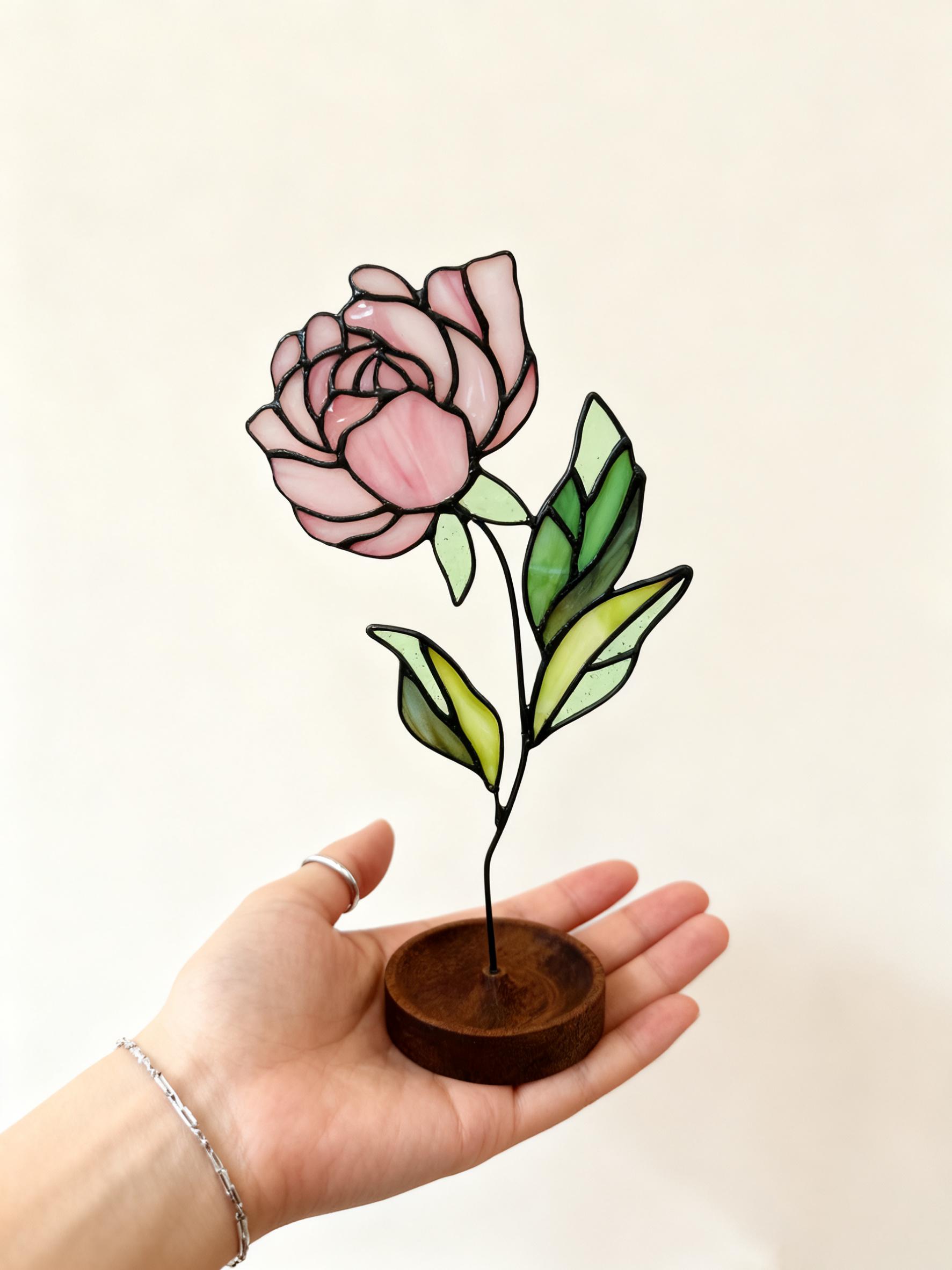 Vitraux à motifs floraux, décorations murales d'intérieur et idées de cadeaux.