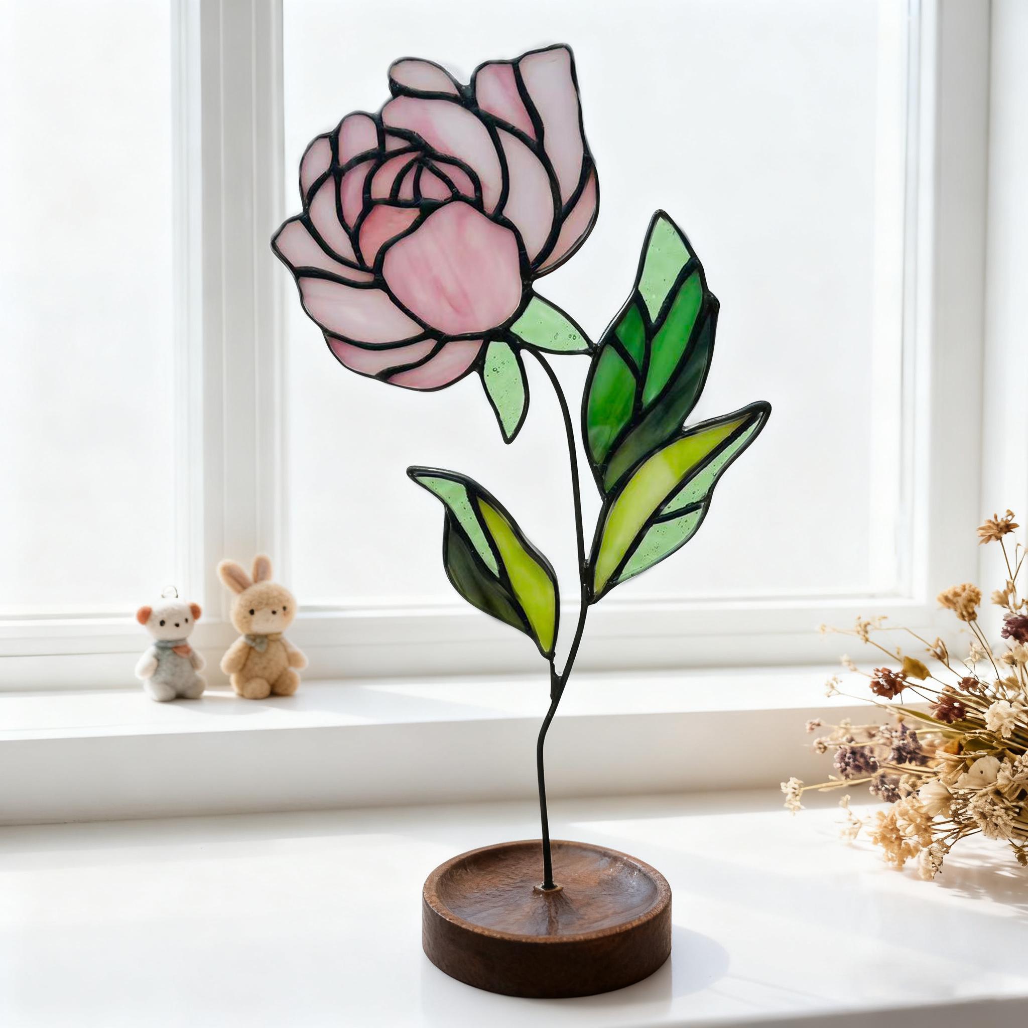 Vitraux à motifs floraux, décorations murales d'intérieur et idées de cadeaux.