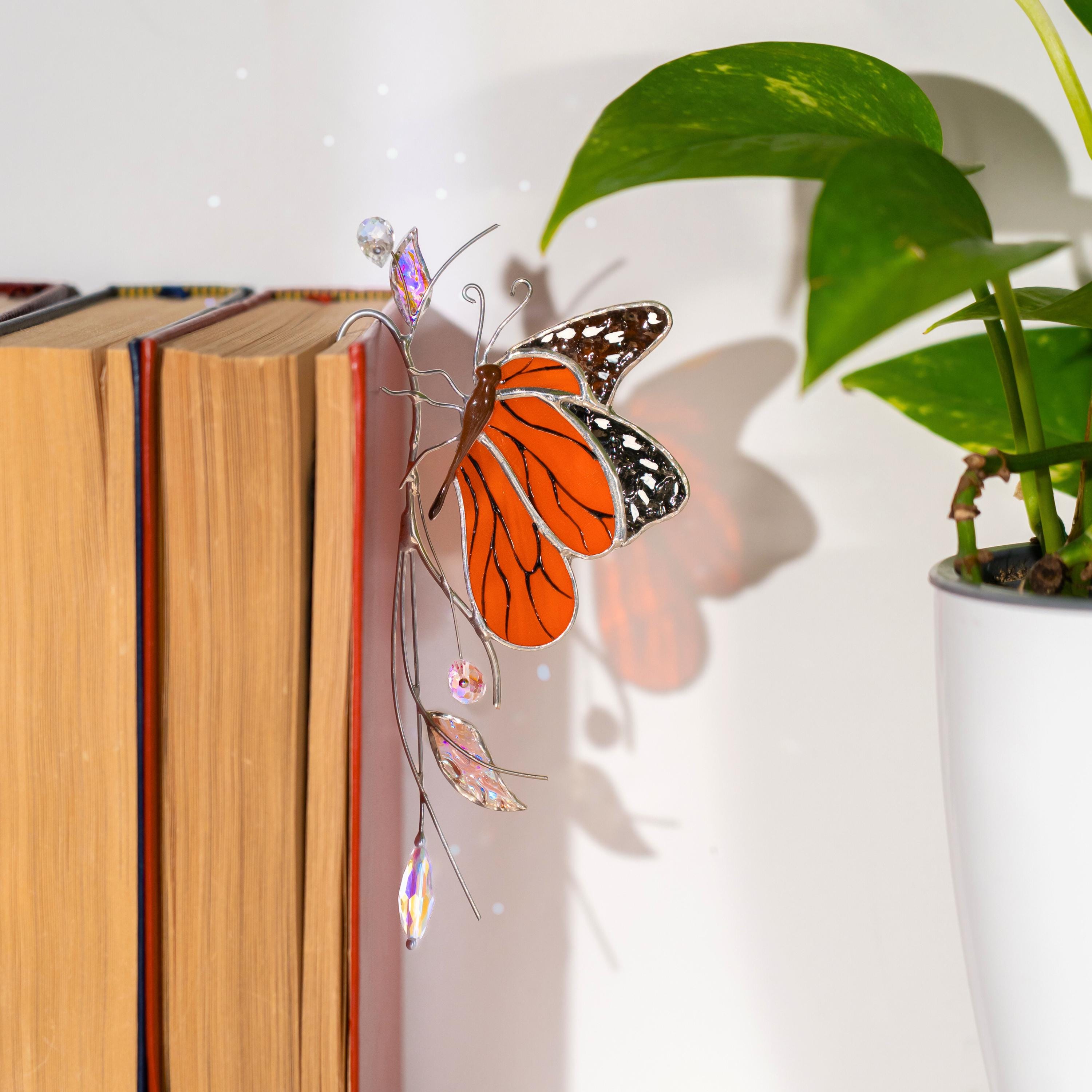 Porte-pot en forme de papillon orange, Pour votre coin plantes à la maison