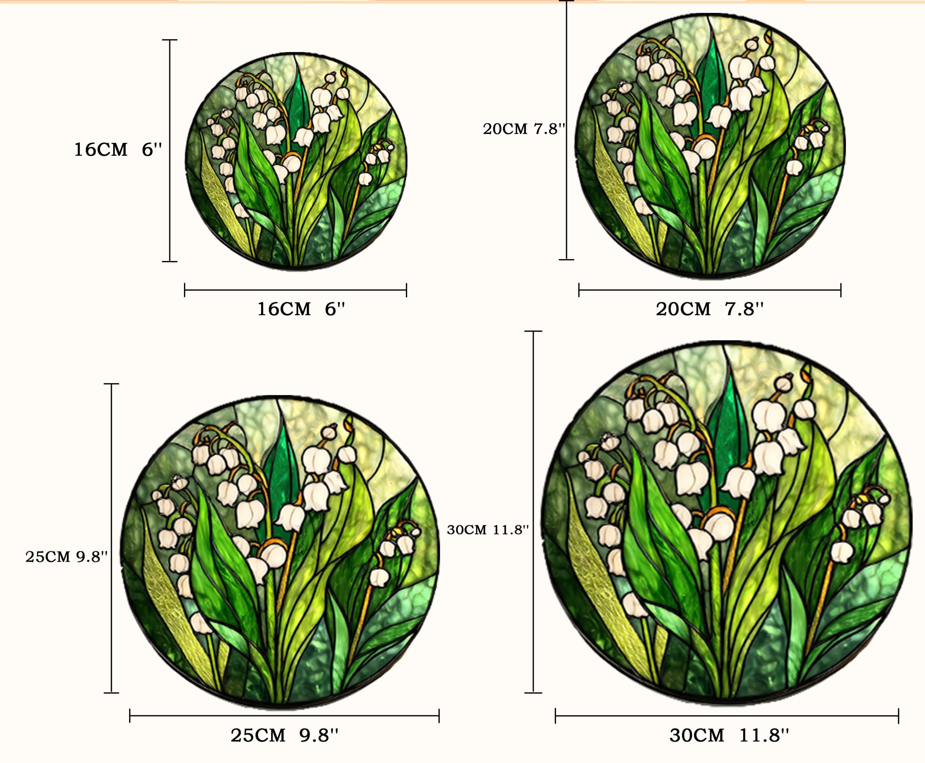 Attrape-soleil muguet | Symbole de pureté et de chance | Art du vitrail pour la maison, décoration suspendue à la fenêtre, attrape-soleil pour amoureux des fleurs