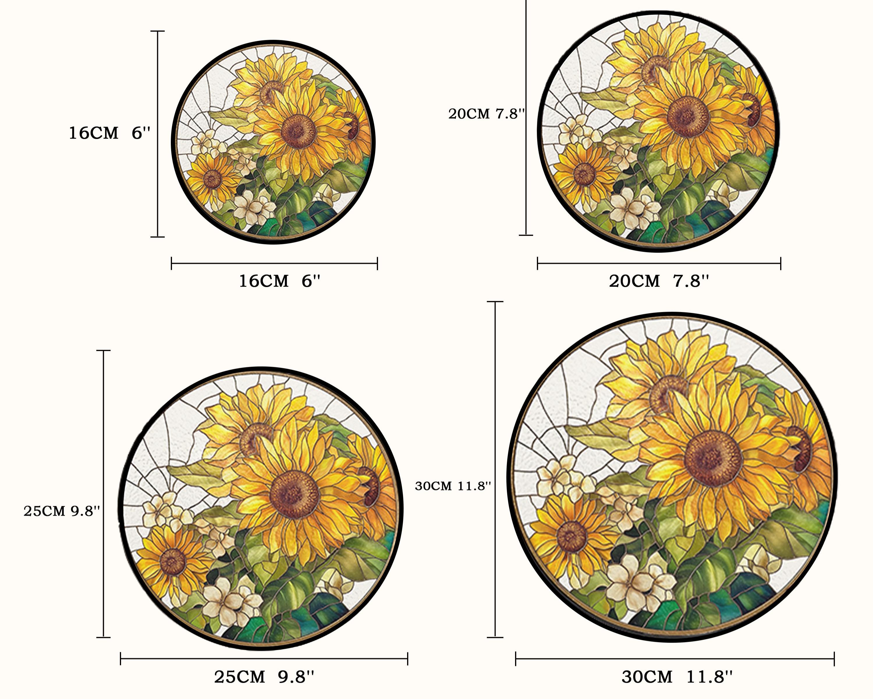 Attrape-soleil en vitrail tournesol, décoration de jardin suspendue tournesol, Noël fête des mères, cadeau du festival des ornements de la Saint-Valentin