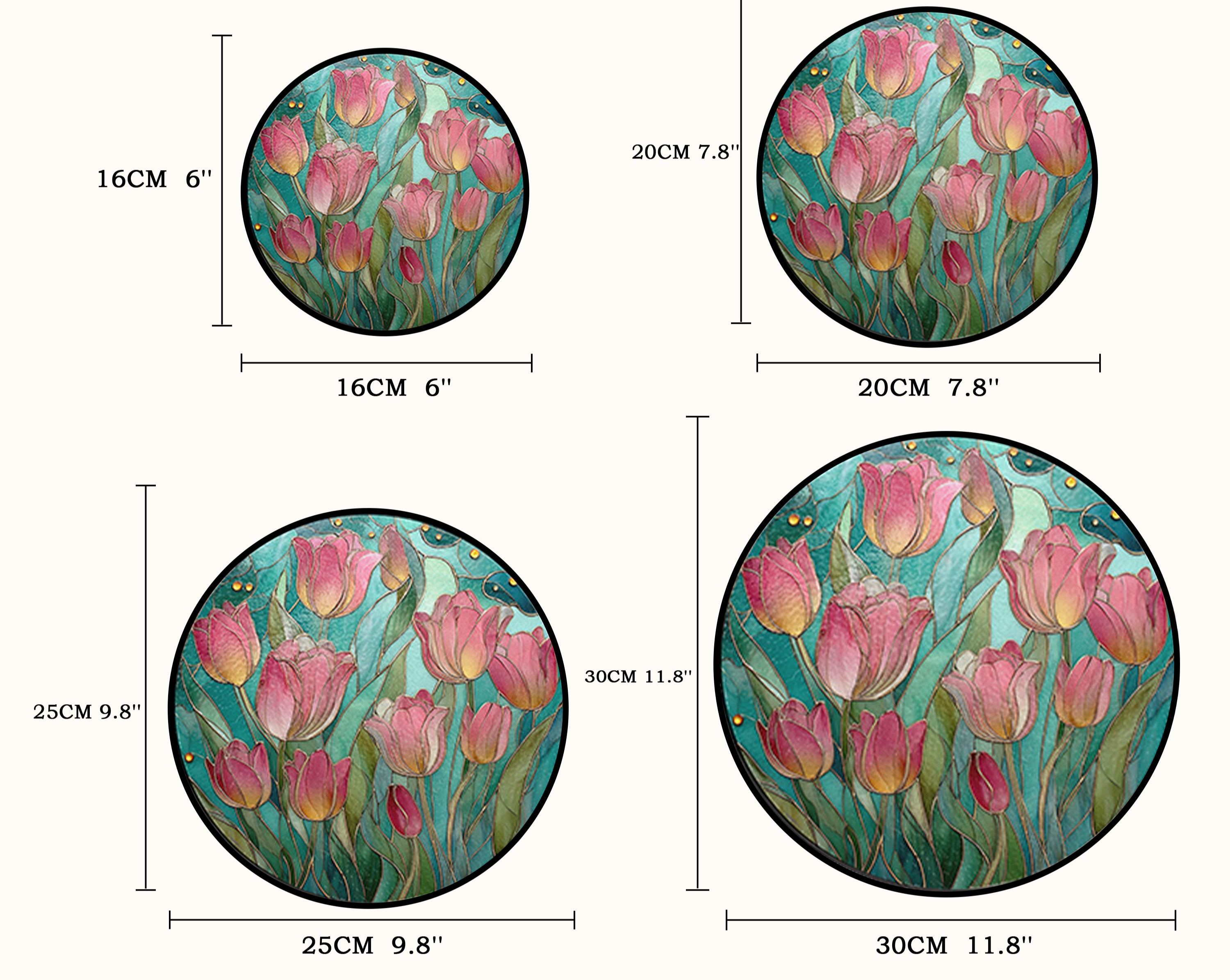 Attrape-soleil en vitrail tulipe rose/cadeau floral printanier de jardin pour les amateurs de fleurs/cadeaux pour les amateurs de plantes/cadeau pour grand-mère