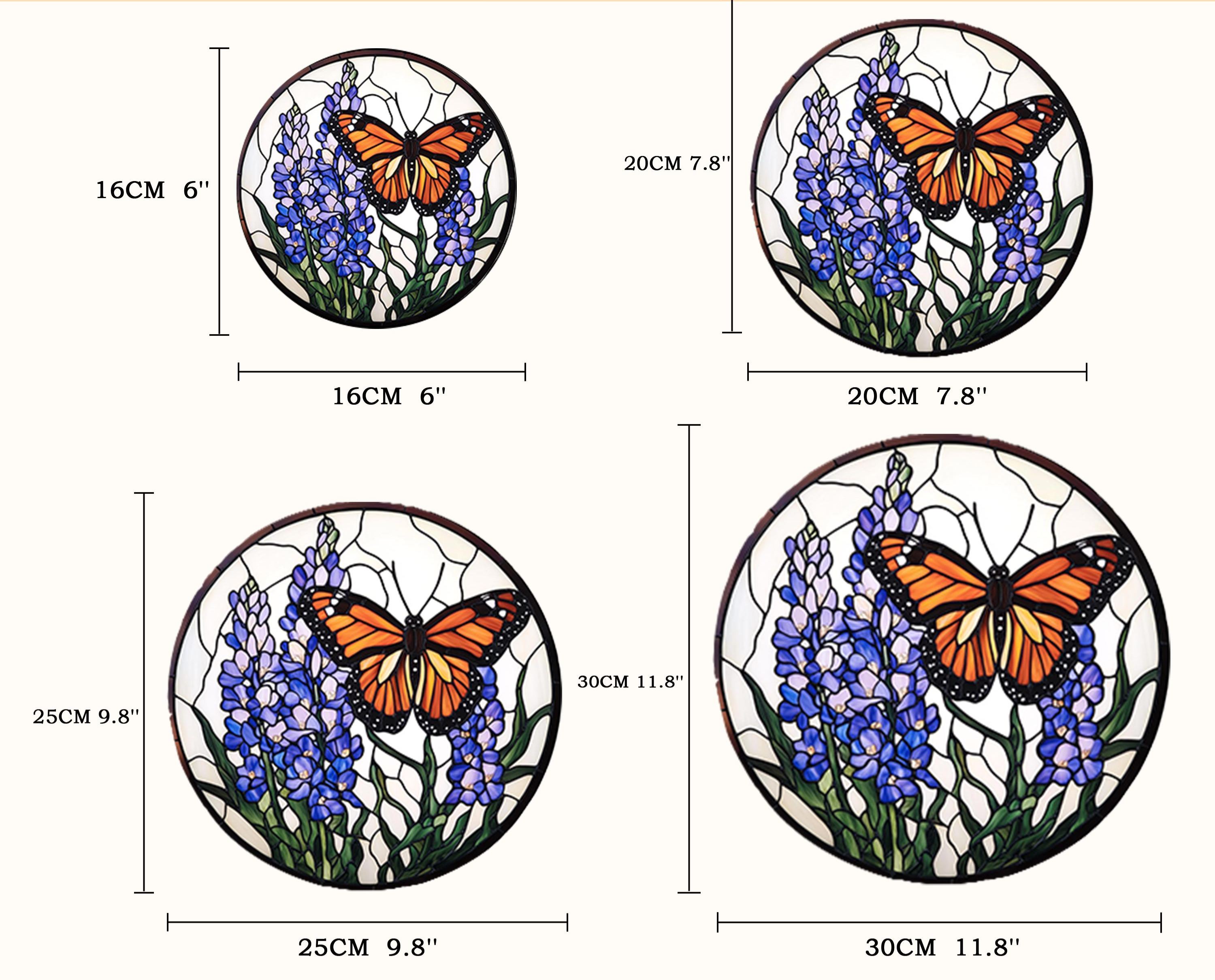 Attrape-soleil papillon Texas Bluebonnet | Décoration texane pour la résilience et la guérison, décoration à accrocher sur une fenêtre, attrape-soleil pour amoureux des fleurs