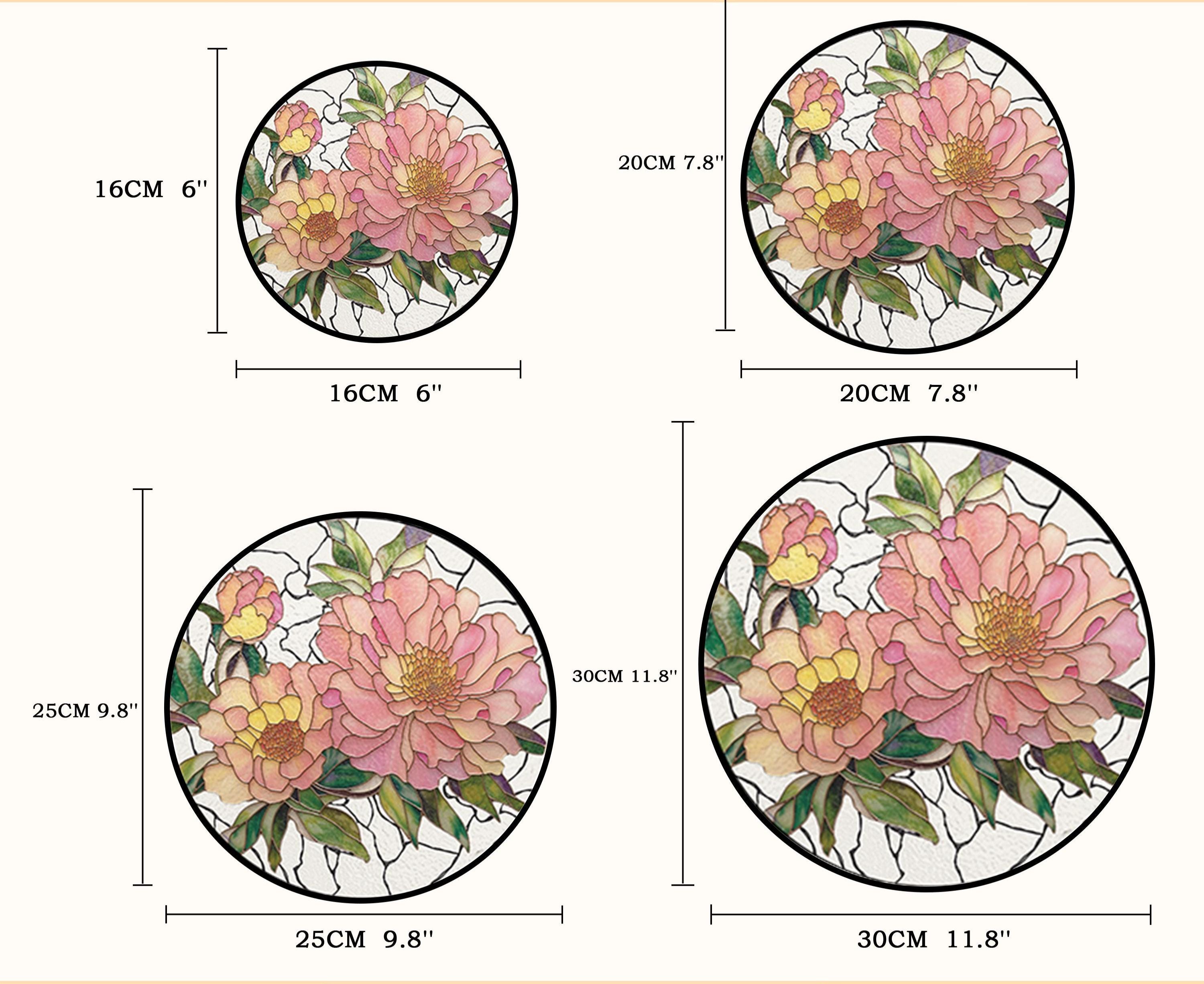 Attrape-soleil en vitrail pivoine, cadeau fête des mères pour maman, décoration florale de fenêtre, fleurs roses botaniques suspendues, cadeau grand-mère amateur de jardin