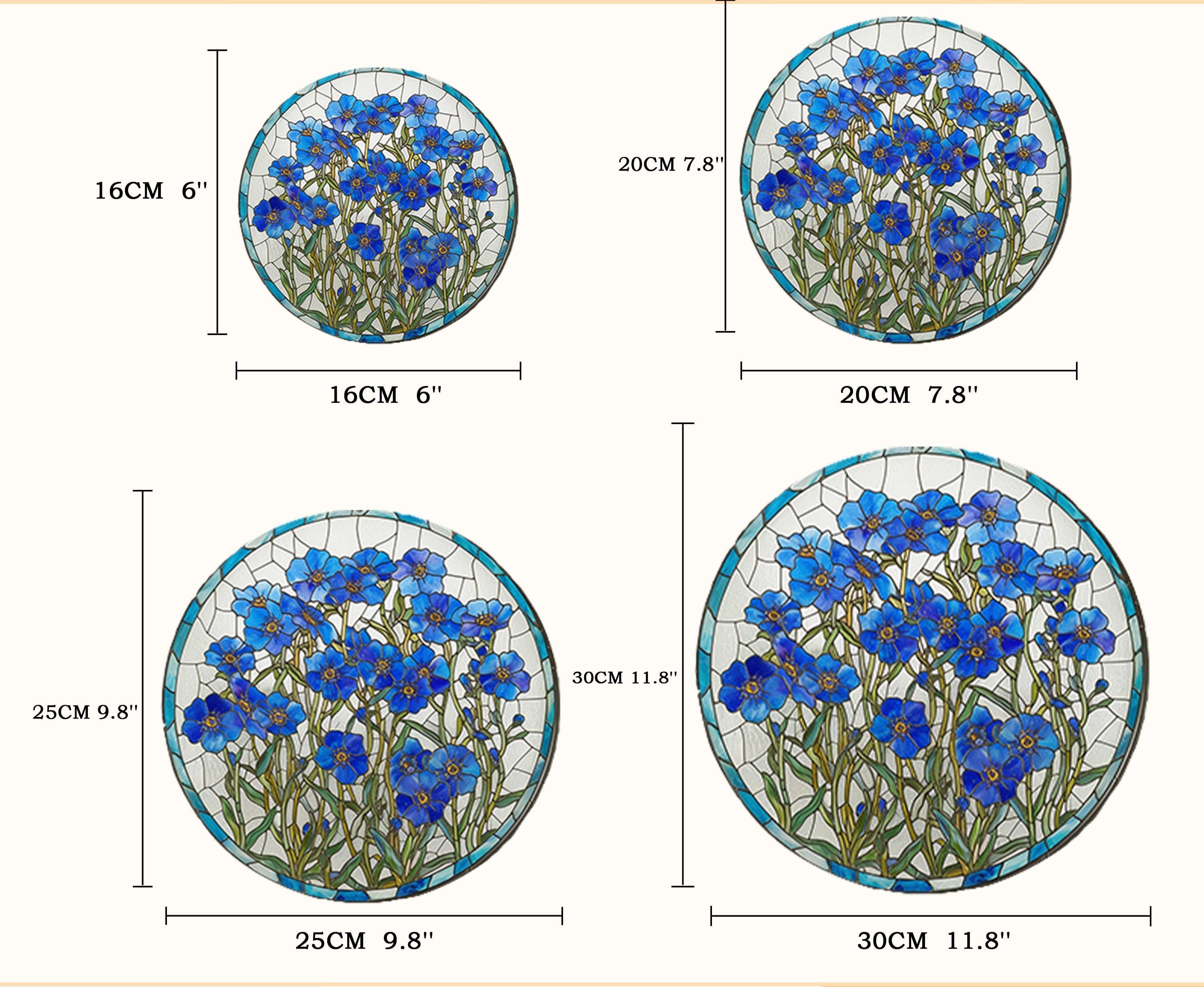 Attrape Lumiere En Verre A Motif Floral Bleu, Cadeau Pour Toutes Occasions