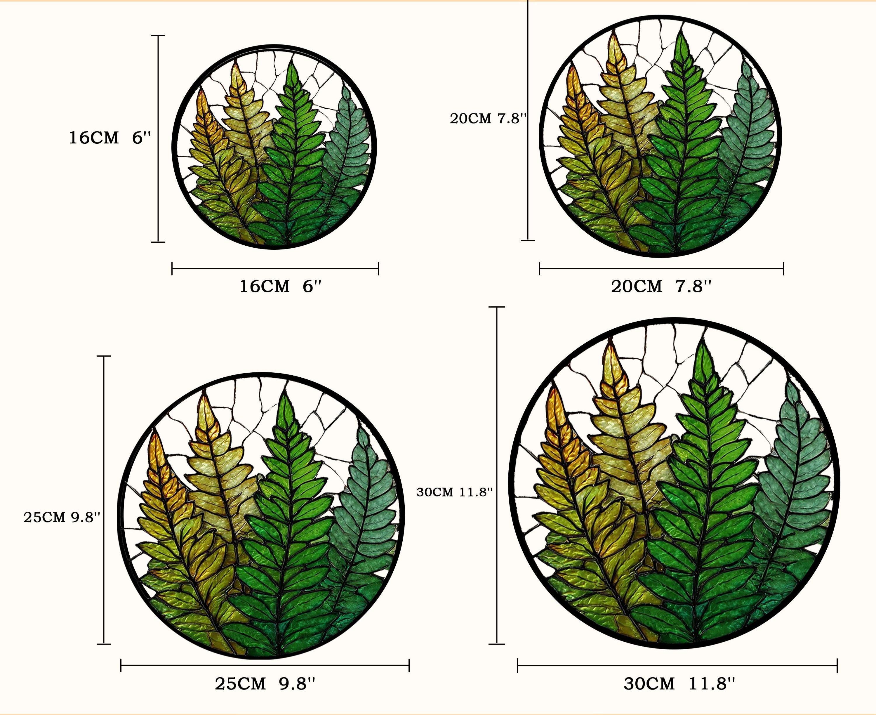 Attrape-soleil en verre fougère, ornement botanique attirant la lumière, cadeau pour amateur de plantes, oeuvre d'art pour mur et fenêtre fougère, cadeau pour amateur de plante, cadeau de pendaison de crémaillère