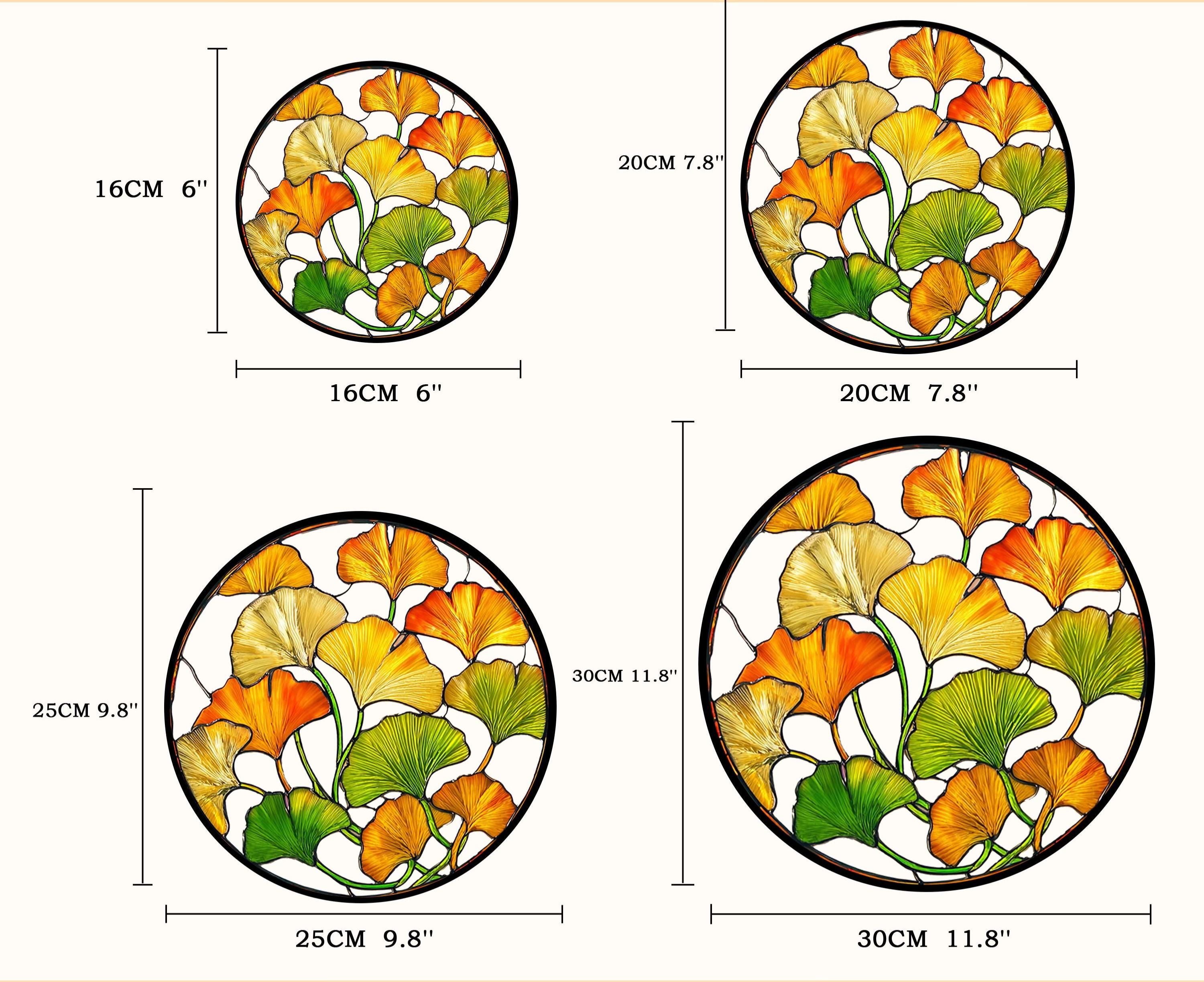 Attrape-soleil en vitrail feuille de ginkgo, cadeau pour amateur de plantes botaniques, tenture de fenêtre jaune or, cadeau de fête des mères pour grand-mère, déco zen