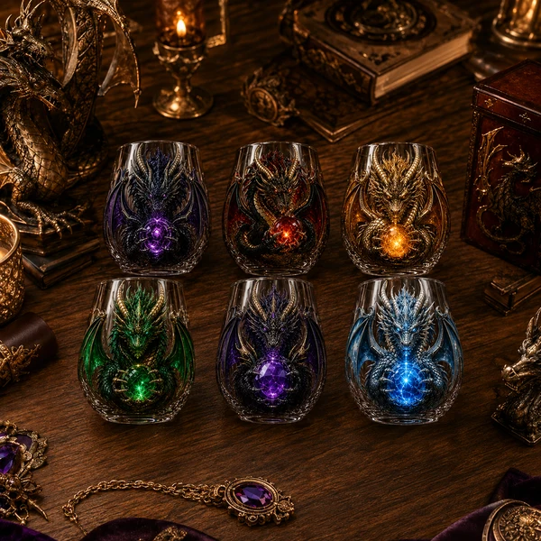 🐉✨ 3D Mythic Dragon Glass Art Cup | Luxury Raised Fantasy Glassware for Whiskey, Home Bar Décor & Legendary Gifts 🎁