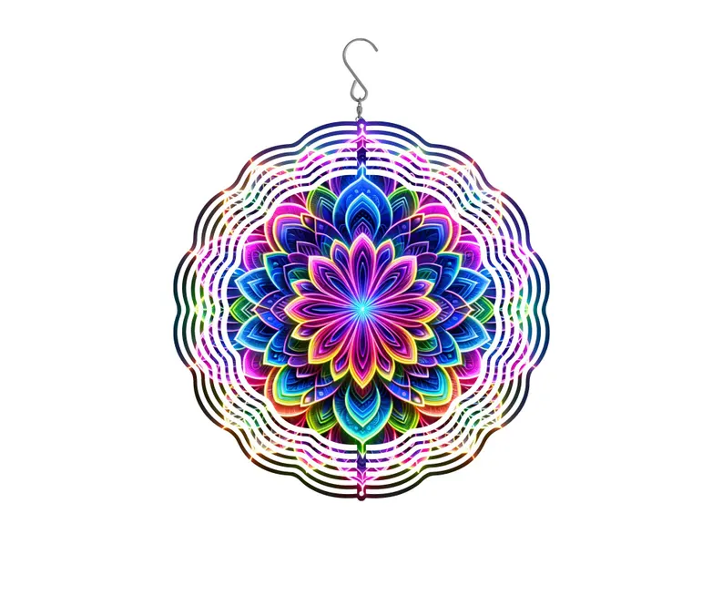 🌀3D Colorful Memorial Wind Spinner – Cross Gift - Religious Yard Decor