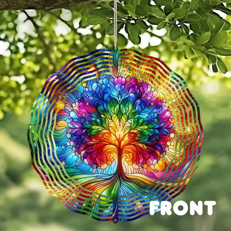 🌀3D Colorful Memorial Wind Spinner – Cross Gift - Religious Yard Decor