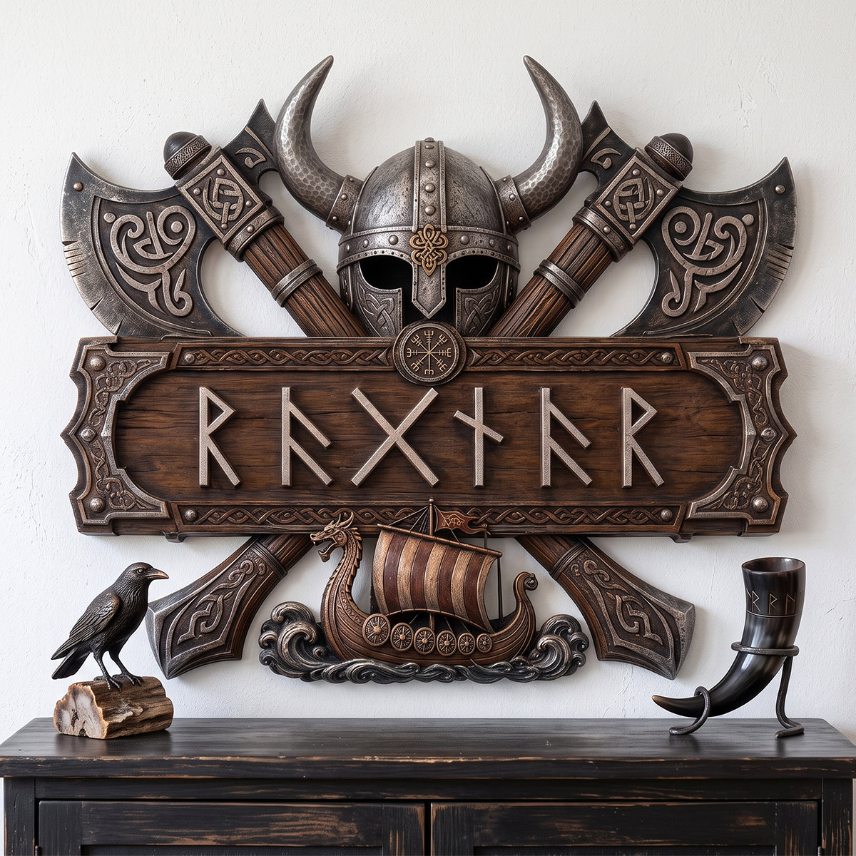 Viking Style Acrylic Sign - Personalized Gifts For Warriors  