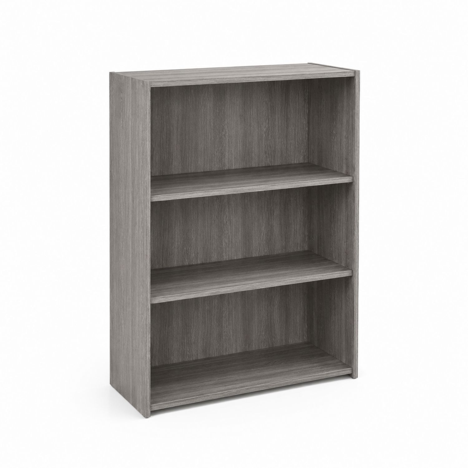 Bücherregal Holzoptik Spanplatte 3 Ebenen 80x30x120 cm Grau