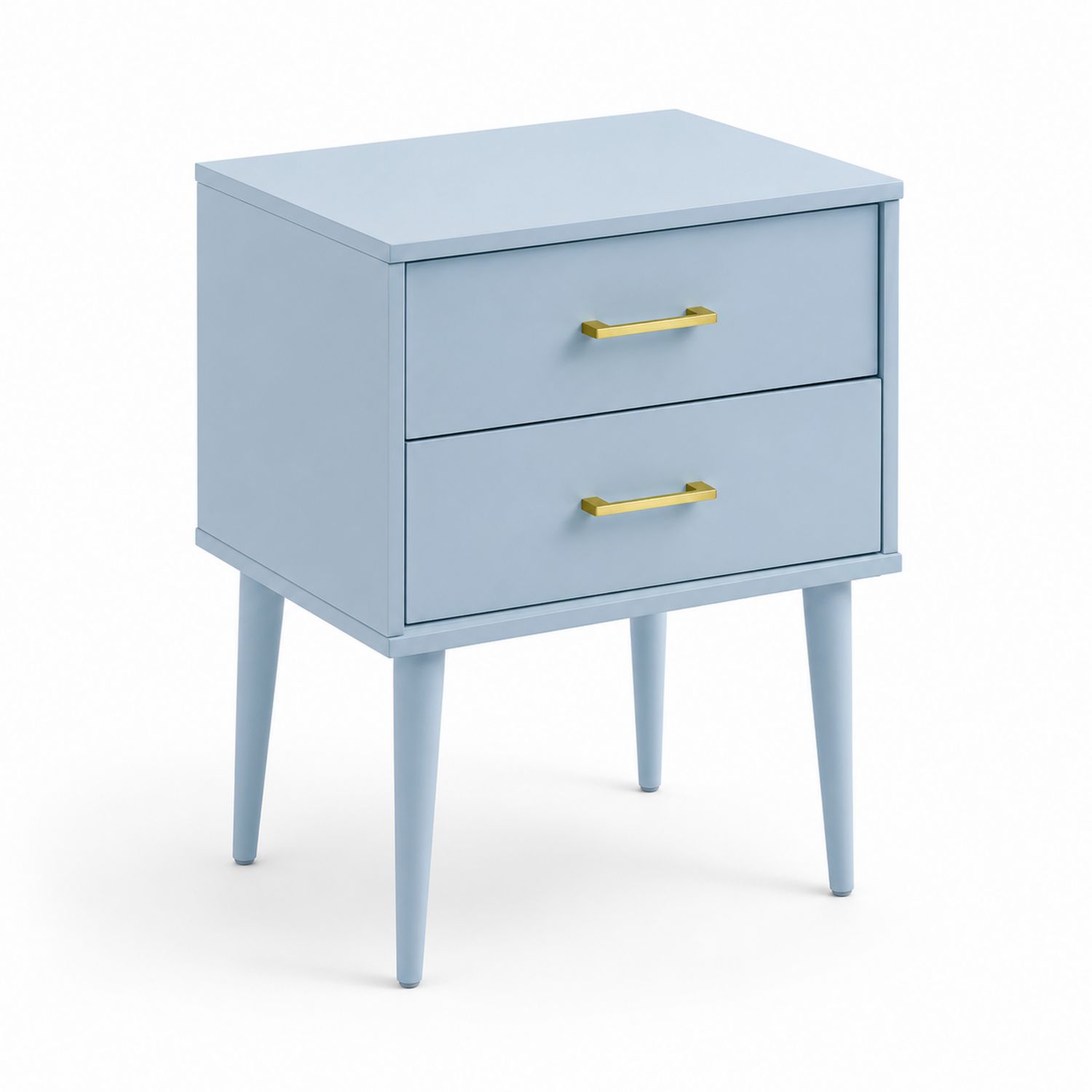 Nachttisch mit 2 Schubladen MDF-Holz Blau