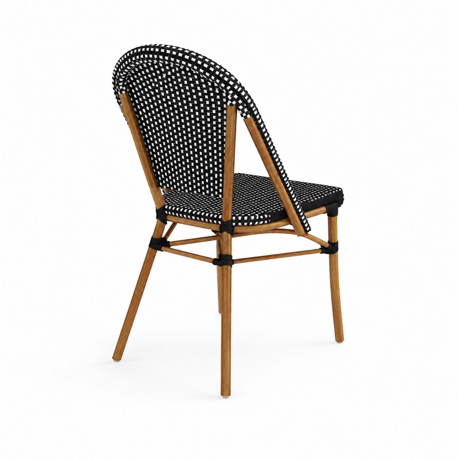 Stuhl Aluminium Polyethylengeflecht Schwarz/Weiß