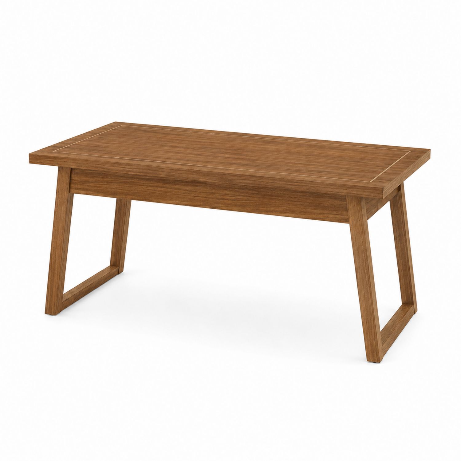 Rechteckiger Holztisch aus Eiche 140cm x 60cm x 75cm Braun