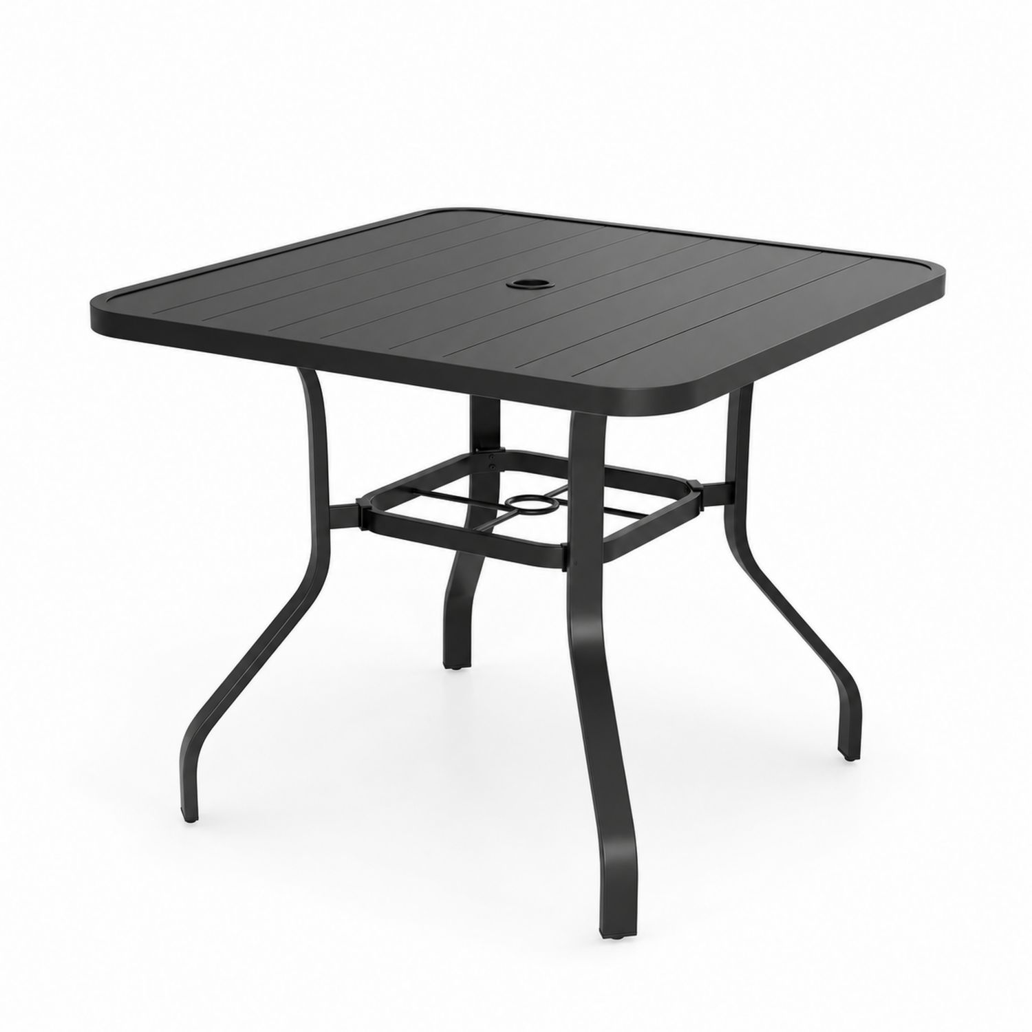 Quadratischer Outdoor-Tisch Aluminium Schwarz 90x90x72cm