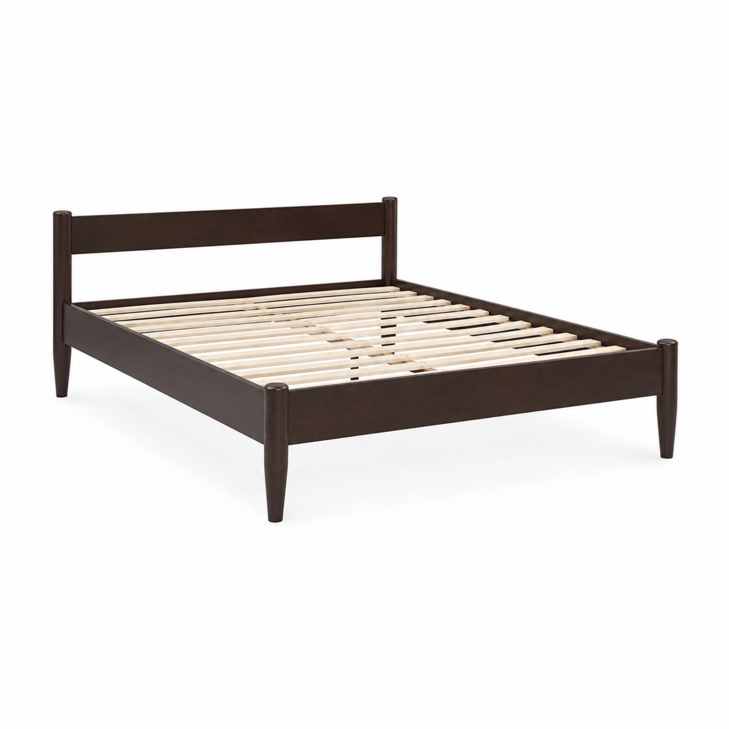 Holzbettrahmen Doppelbett 200x160cm Massivholz Dunkelbraun