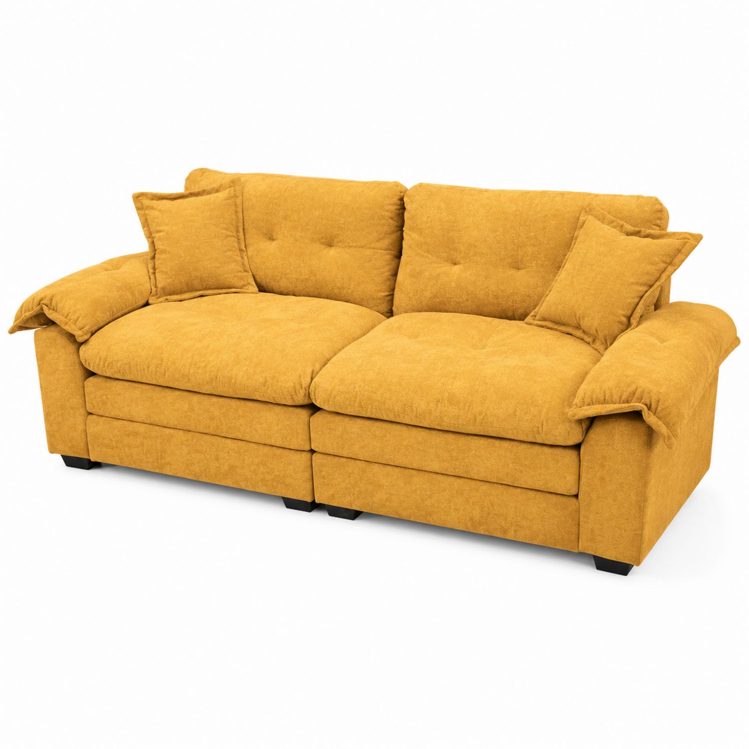 3-Sitzer Sofa Stoff Senfgelb