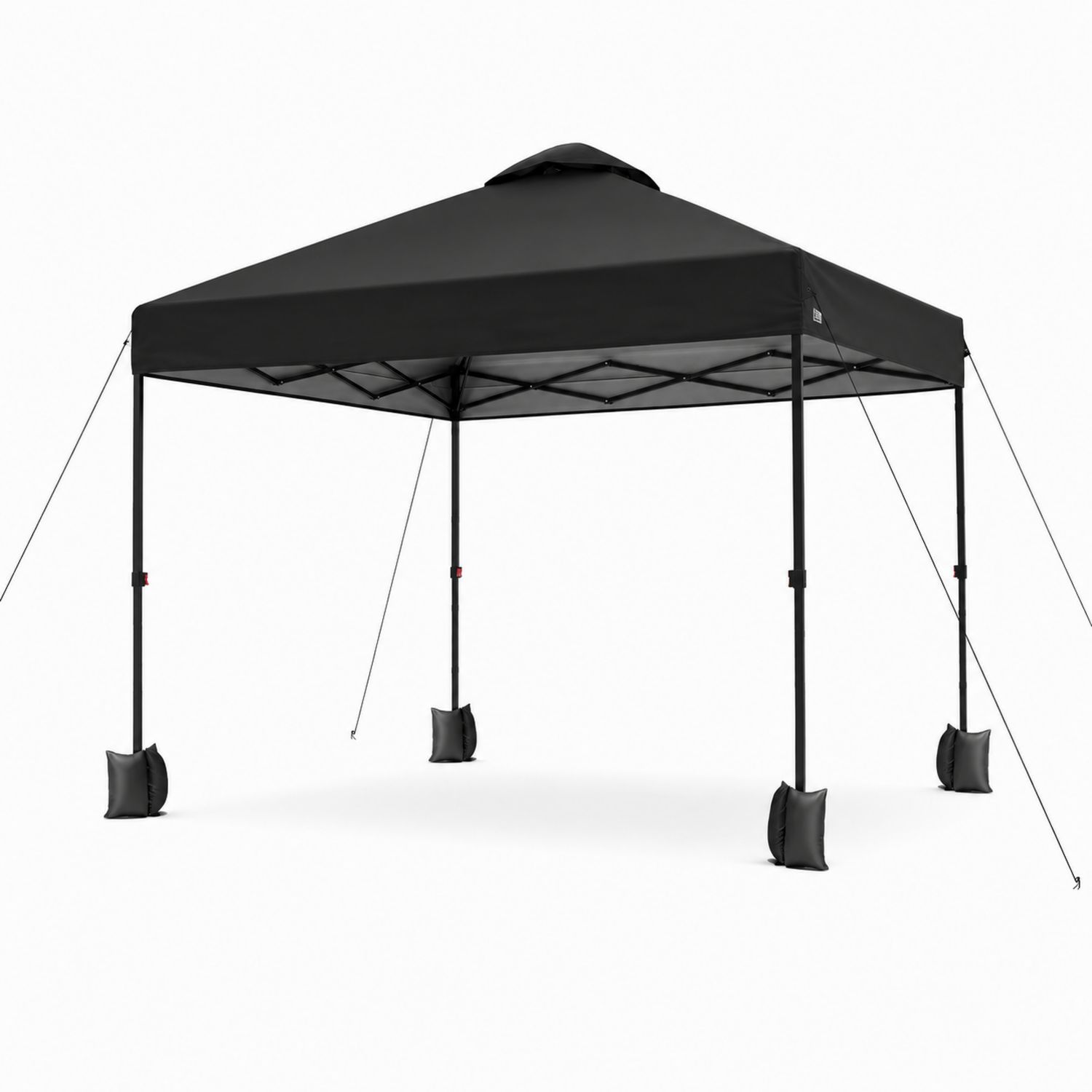 Faltbarer Pavillon 300x300 cm Stahl Polyester Schwarz