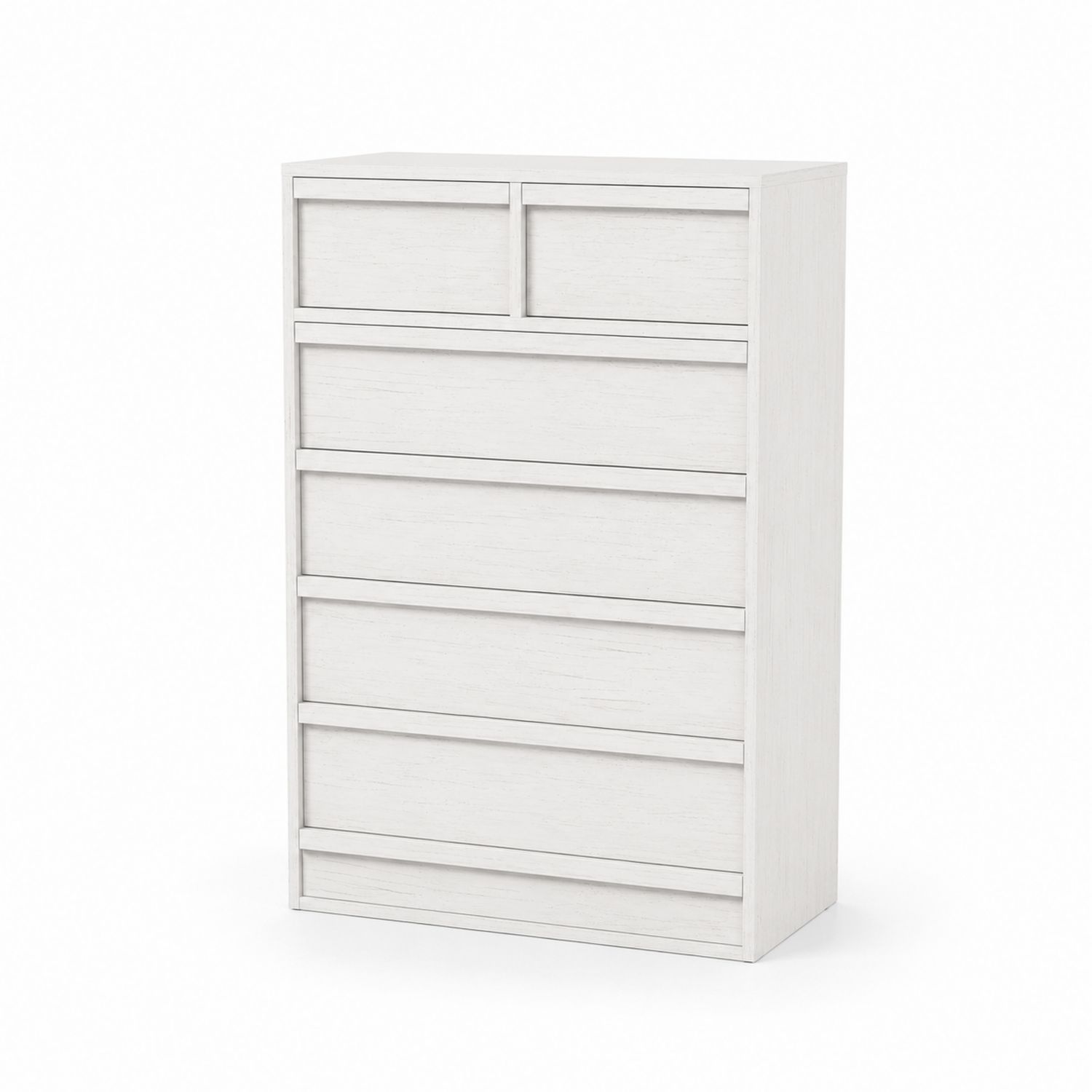 Kommode Holz Weiß 80x40x120cm 6 Schubladen