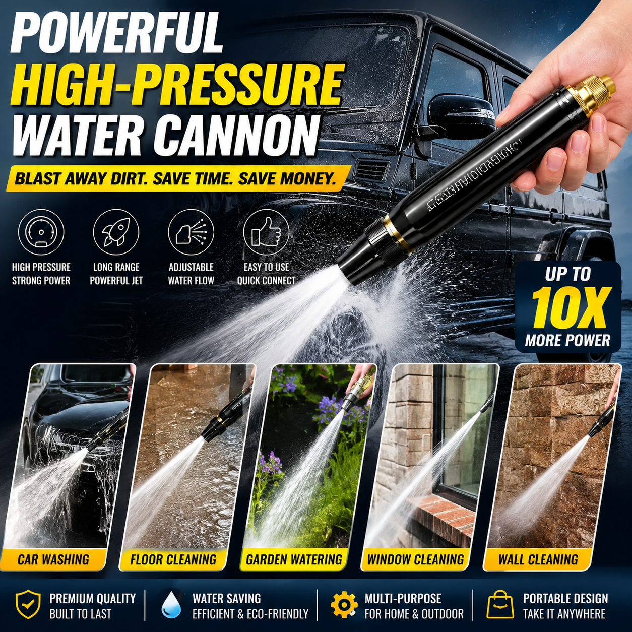 ⏰LAST DAY BUY 1 GET 1 FREE!!🔥Home high-pressure car wash water gun with booster nozzle and hose, a must-have for watering plants and vegetables, and car washing.👍💦
