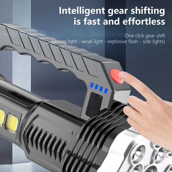 Portable Flashlight 11 Light Sources With Built-in Rechargeable Battery Portable Light Flashlight Searchlight Outdoor Camping Light Durable Torch Bright