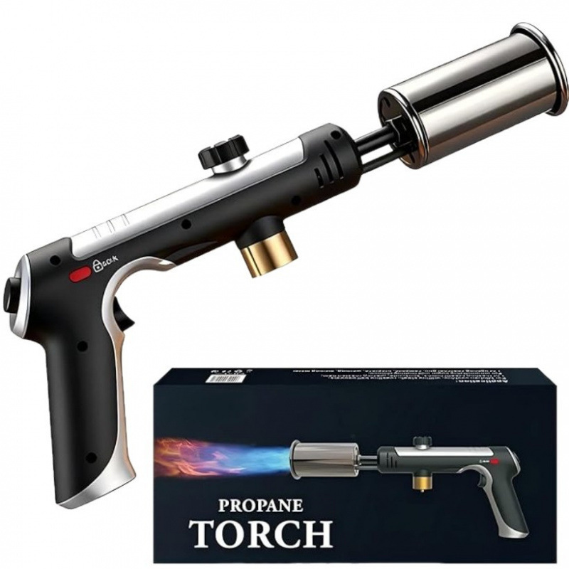 Great gift for outdoor lovers, BBQ enthusiasts, and DIYers--Powerful propane torch with one-touch ignition and safety lock for easy use