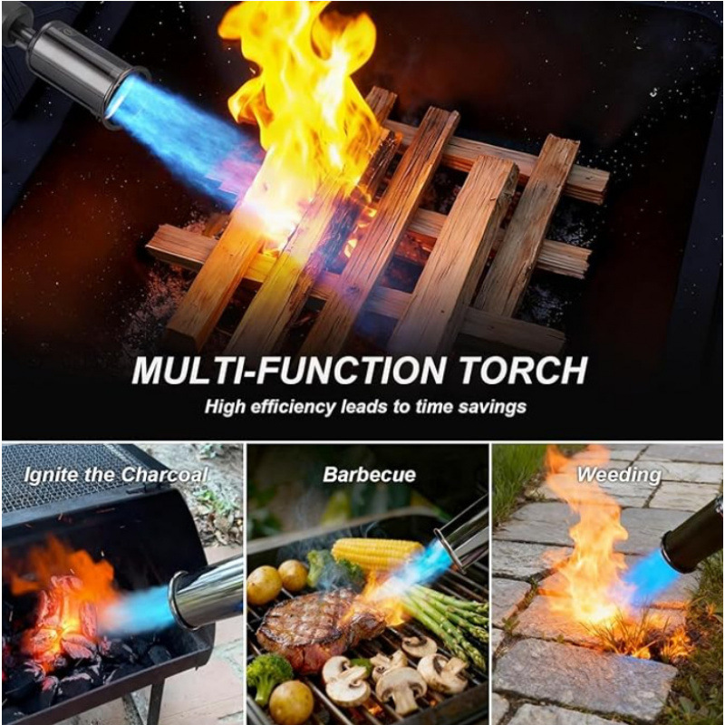 Great gift for outdoor lovers, BBQ enthusiasts, and DIYers--Powerful propane torch with one-touch ignition and safety lock for easy use