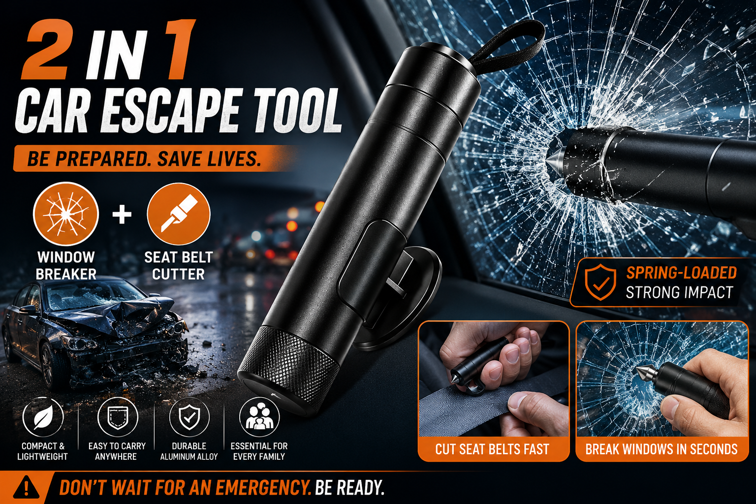🚨 Mini Emergency Car Escape Tool – Your Savior on the Road! 🚗💨