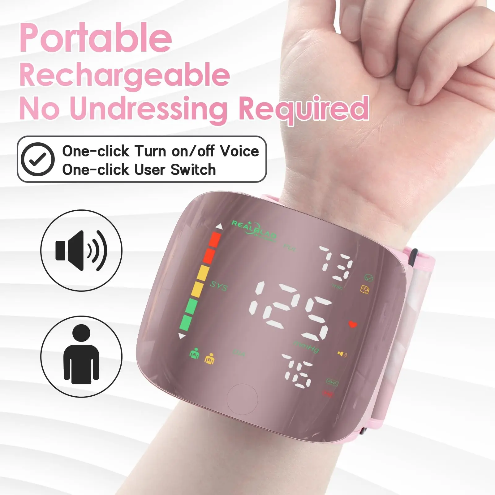 Ziqing Wrist Blood Pressure Monitor with LED Display