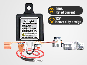 Nilight Remote Battery Disconnect Switch 12V 250A Car Anti-Theft Kill Switches