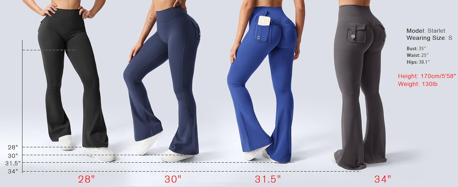 Flare Leggings with Pockets for Women