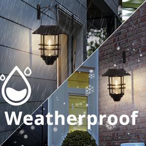 DERAYSION 2 Pack Solar Lanterns Outdoor, Multifunctional Lighting Hanging Glass Metal Lights with Wall Mount Bracket, Waterproof Auto Dusk to Dawn Warm White Decor for Garden Fence Porch