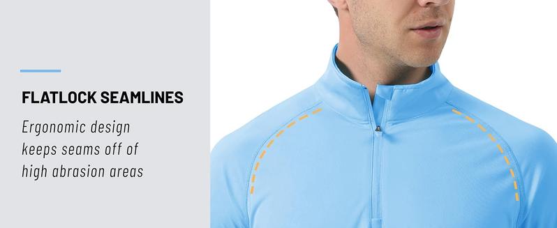 MAGCOMSEN Men's 1/4 Zip Shirt UPF 50+ Quick Dry Lightweight Long Sleeve for Hiking Running Rashguard Outdoor Sports Clothing Sports Casual Wear Outdoorfun FallFreshness