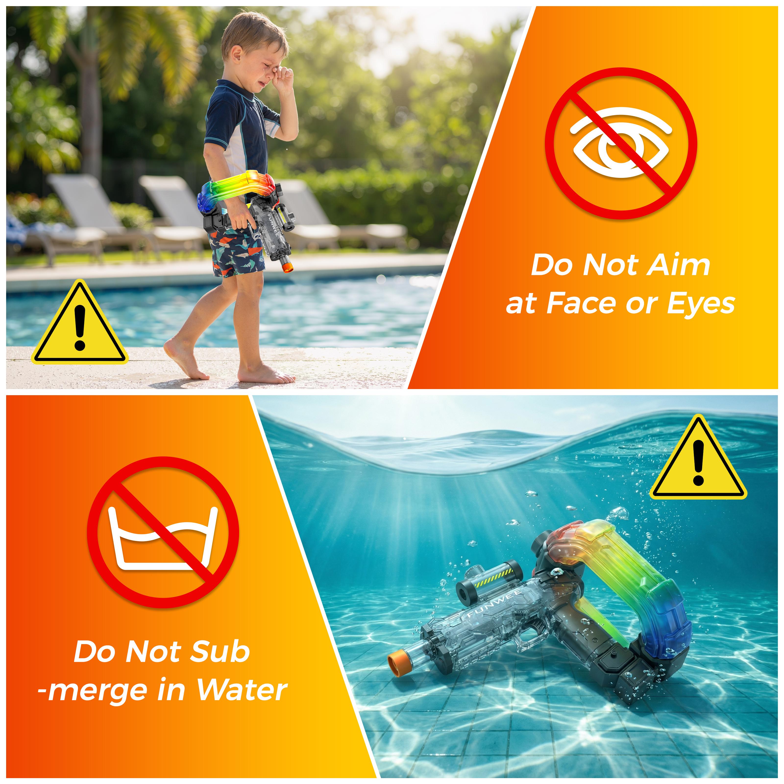 FUNWEE Electric Automatic Water Blaster - Water Gun with Lights & Sound Effects, 26oz Circle/12oz Standard Tanks, Up to 19ft Range, Outdoor Kids Stuff Toy for Outdoor Play, Beach Activities, Gifts