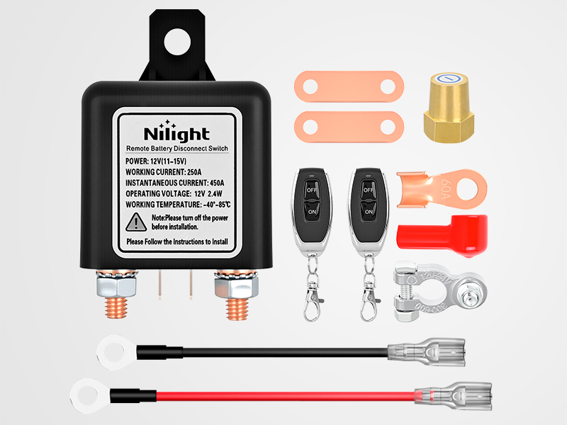 Nilight Remote Battery Disconnect Switch 12V 250A Car Anti-Theft Kill Switches