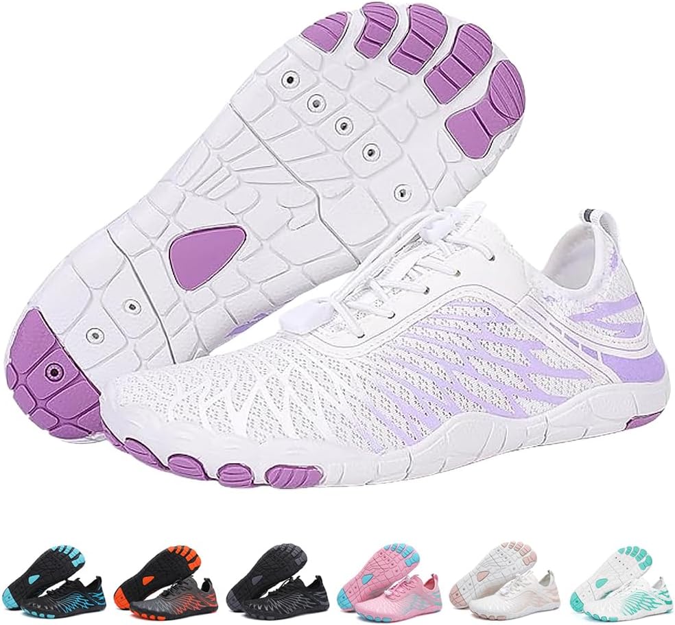 Barefoot Shoes Women Men Footwear, Wide Toe Box Hiking Zero Drop Non-Slip Quick-Dry River Boat Pool Beach Water Shoes, Lightweight Swimming Running Walking Sneakers Unisex
