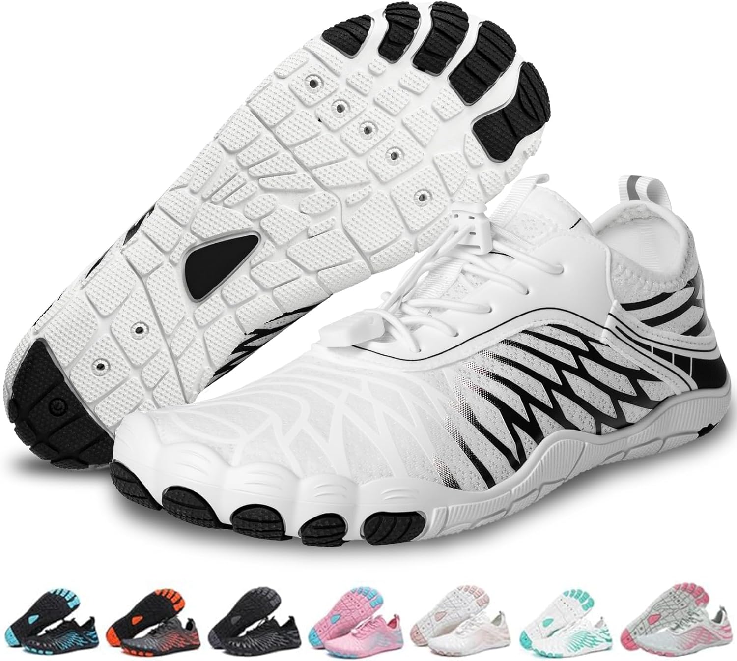 Barefoot Shoes Women Men Footwear, Wide Toe Box Hiking Zero Drop Non-Slip Quick-Dry River Boat Pool Beach Water Shoes, Lightweight Swimming Running Walking Sneakers Unisex