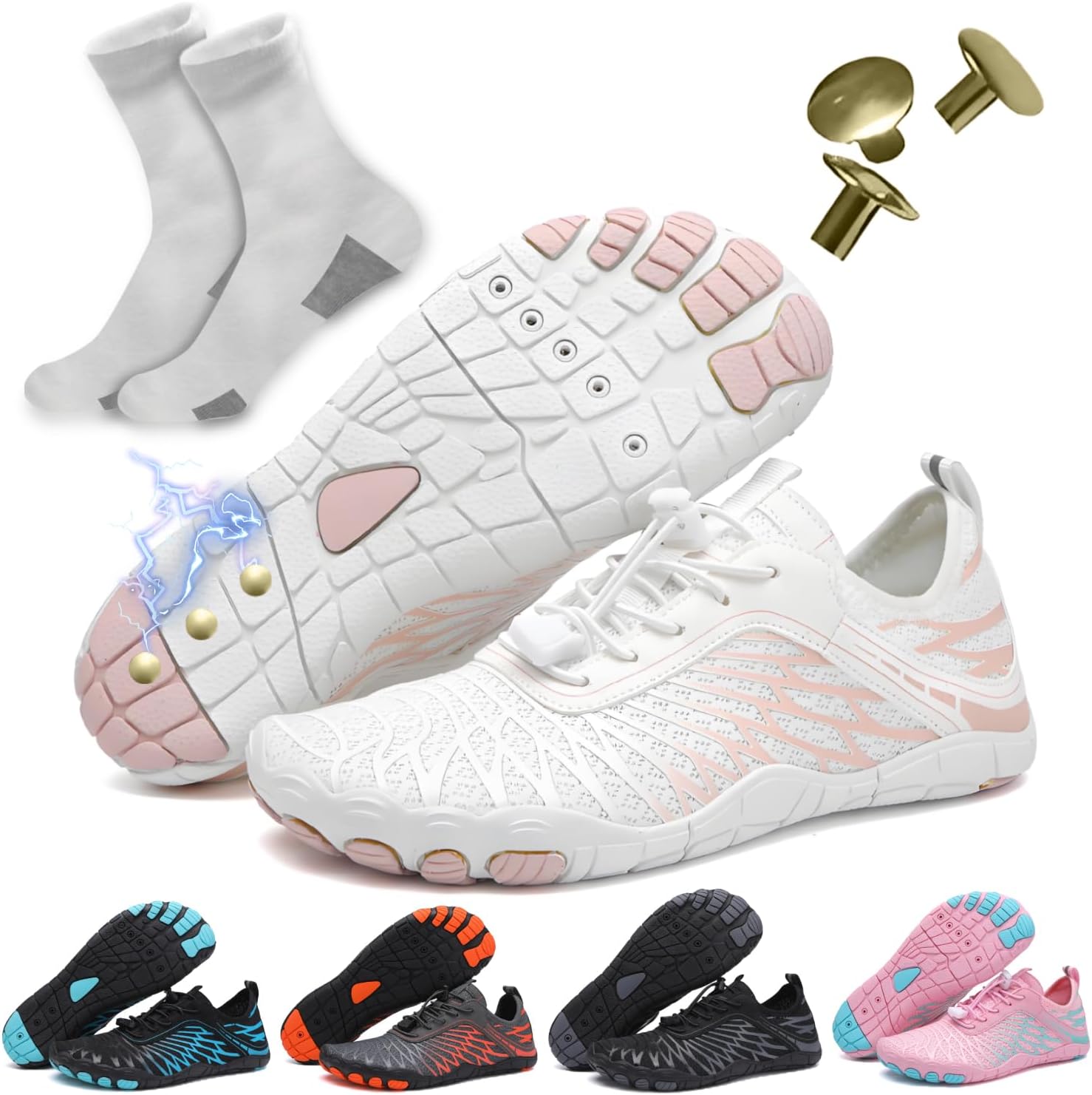 Barefoot Shoes Women Men Footwear, Wide Toe Box Hiking Zero Drop Non-Slip Quick-Dry River Boat Pool Beach Water Shoes, Lightweight Swimming Running Walking Sneakers Unisex