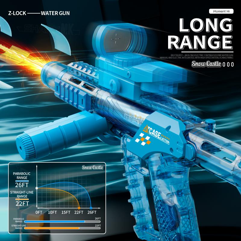 Ultimate Battle Water Blaster Powerful Electric Water Gun,  Automatic Squirt Blaster with Glowing Muzzle 320cc High Capacity, Up to 32 FT Range, Outdoor Summer Party Toy OutdoorFun for Adults &Kids Toys #Summervibes